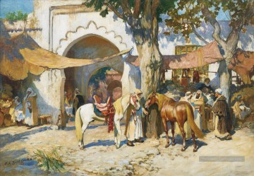 DANS LE SOUK ALGER Frédéric Arthur Bridgman Arabe Peinture à l'huile